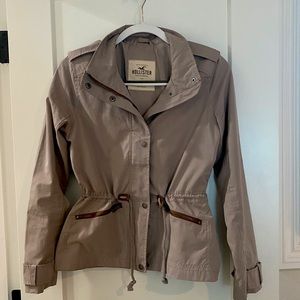 Hollister Tan Cargo Rain Jacket (size small)